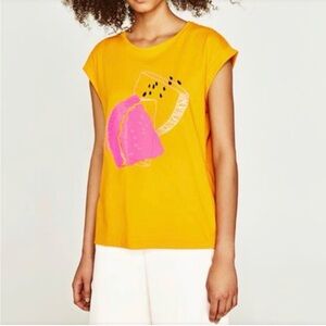 Zara Pink Gold Watermelon Tee